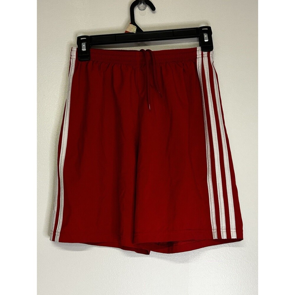 Adidas Boys Soccer Shorts Red and White Stripes Youth Size XL 14-16